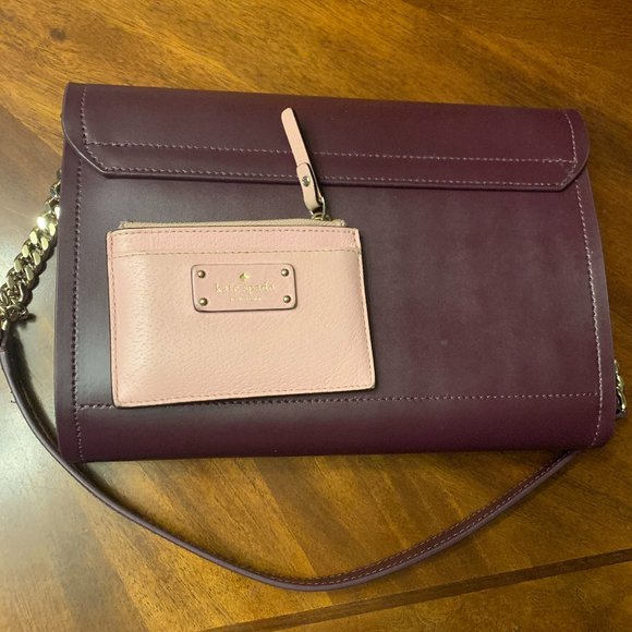 Kate Spade Maroon & Pink Purse and Wallet - Picture 7 of 7